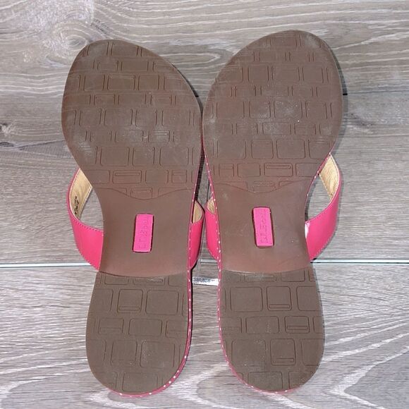 LL Bean Pink Patent Leather Polka Dot Women’s Size 8M Thong Flip Flop Sandals - Picture 7 of 12